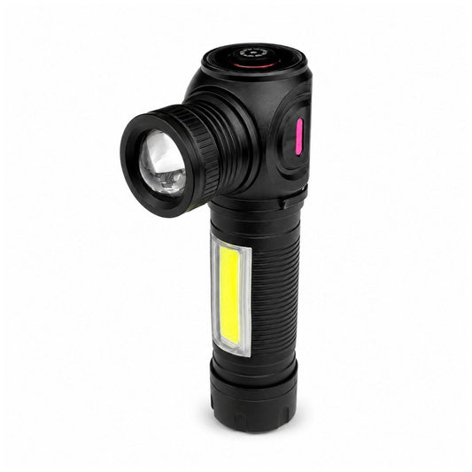 Lámpara mini COB con luz lateral, imán, clip y batería 18650 recargable