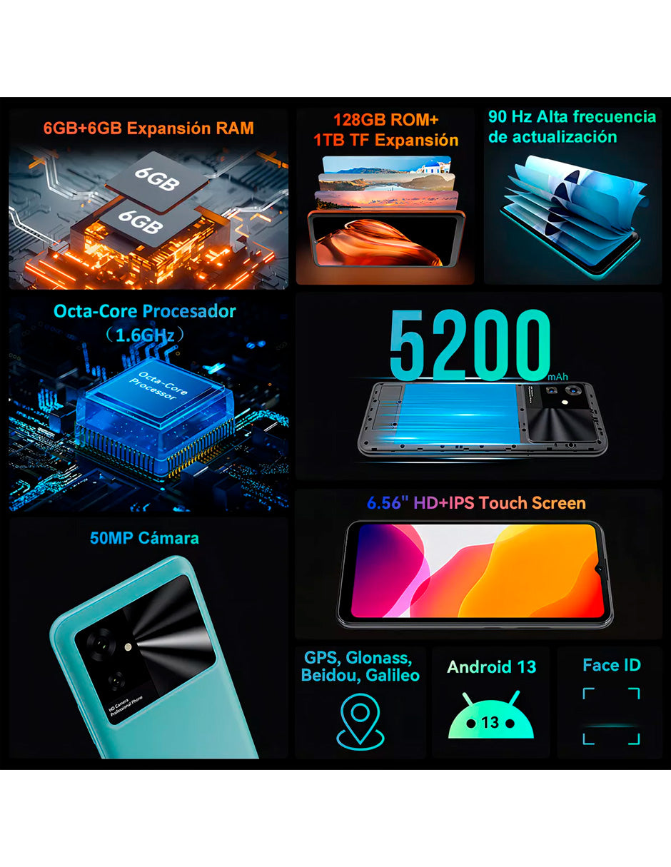 SmartPhone Note 21 Dual SIM 128 GB Verde 6 GB RAM Negro