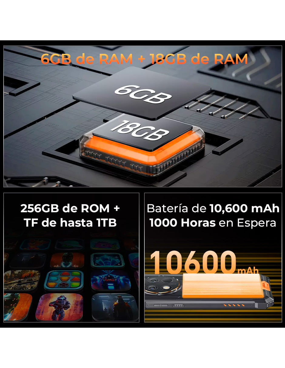 SmartPhone Oukitel G1 Dual Sim 256 Gb 10600mah Impermeable Naranja