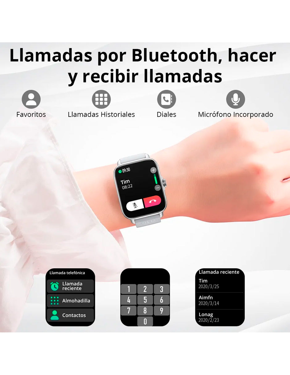 Smartwat P28 Compatible con Android e IOS con Llamada Silver