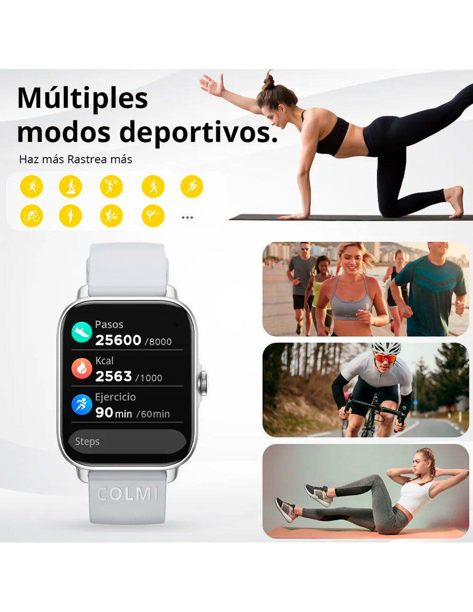 Smartwat P28 Compatible con Android e IOS con Llamada Silver