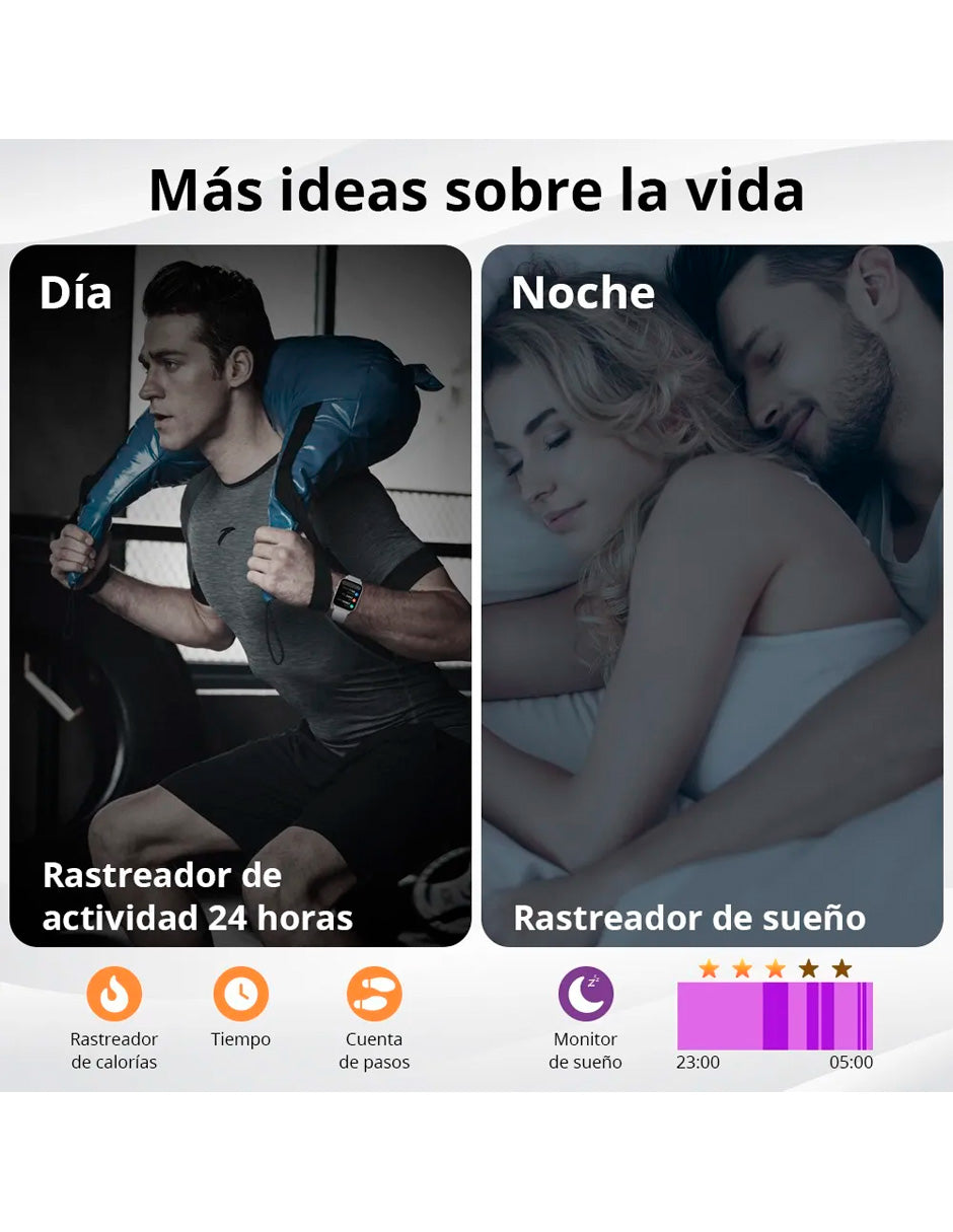 Smartwat P28 Compatible con Android e IOS con Llamada Silver