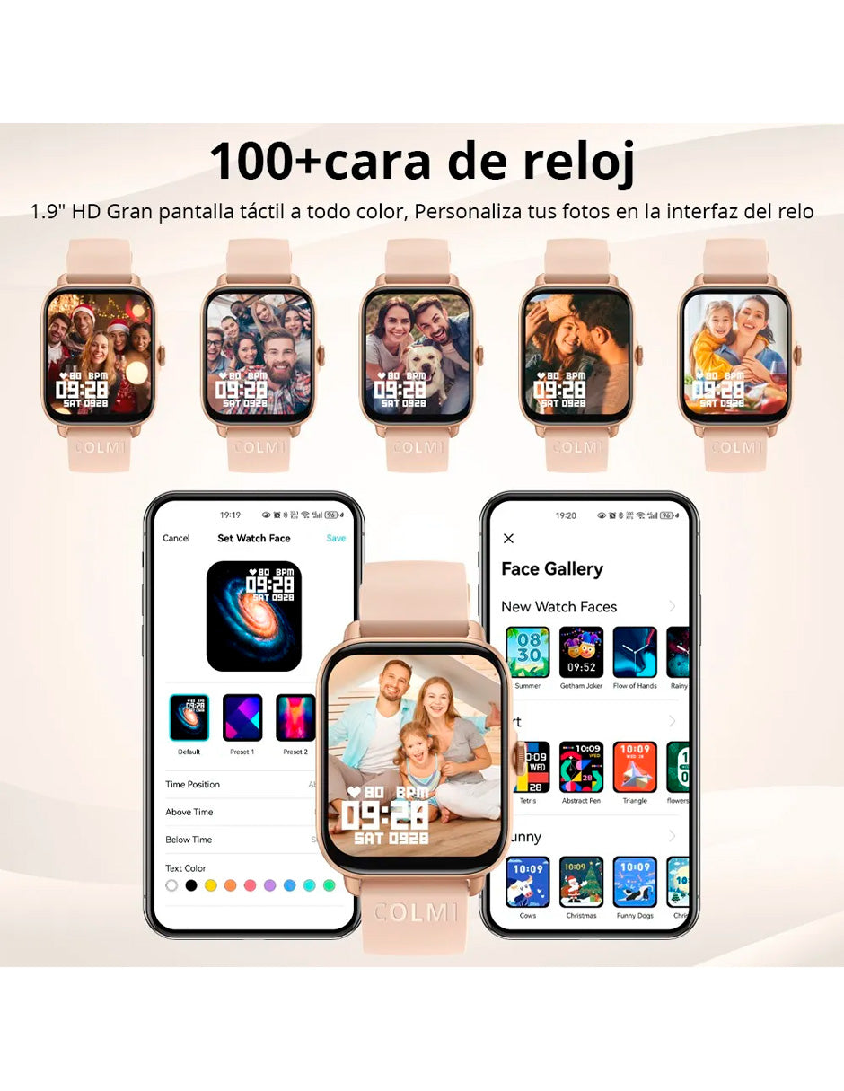 Smartwat P28 Compatible con Android e IOS con Llamada DORADO