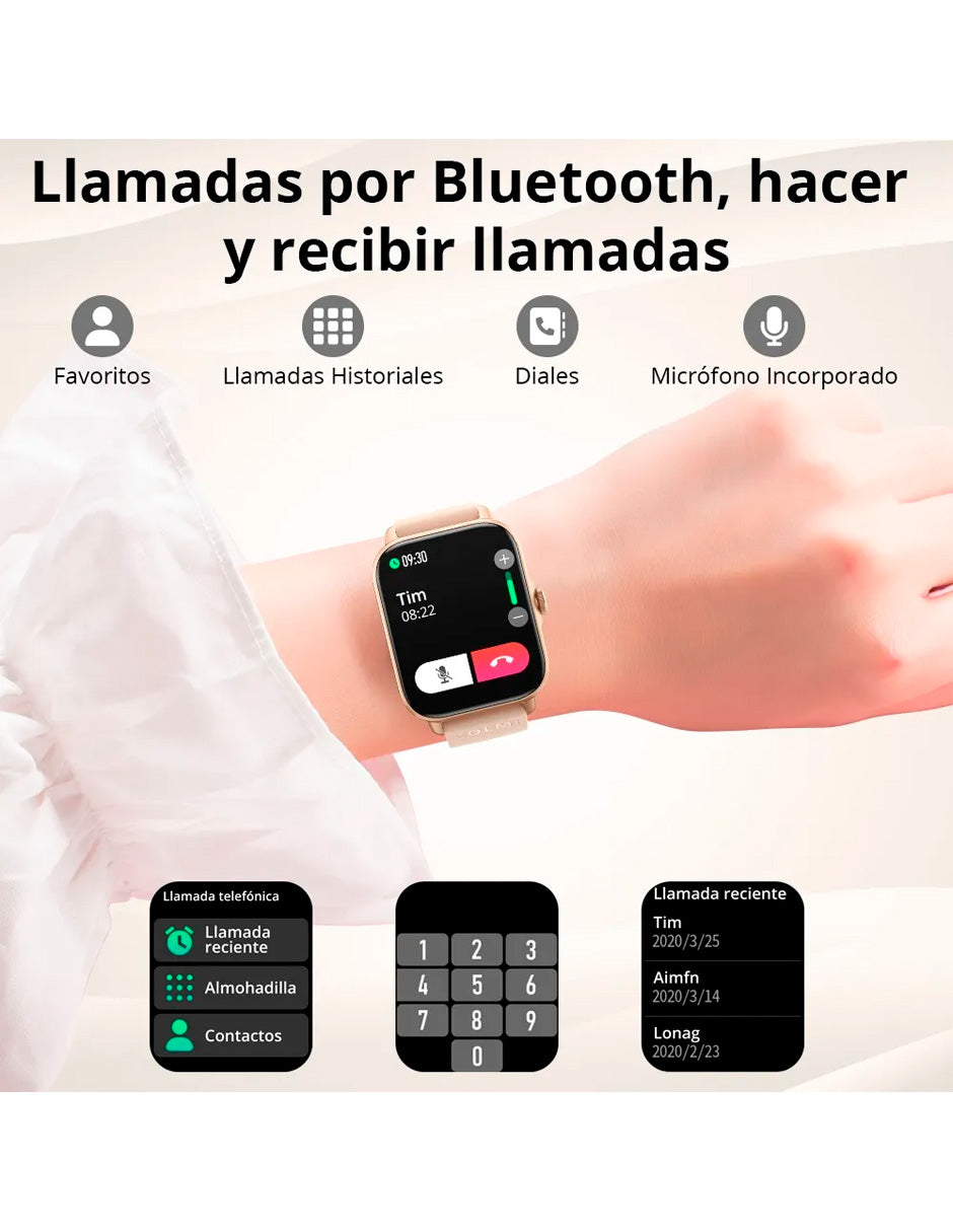 Smartwat P28 Compatible con Android e IOS con Llamada DORADO