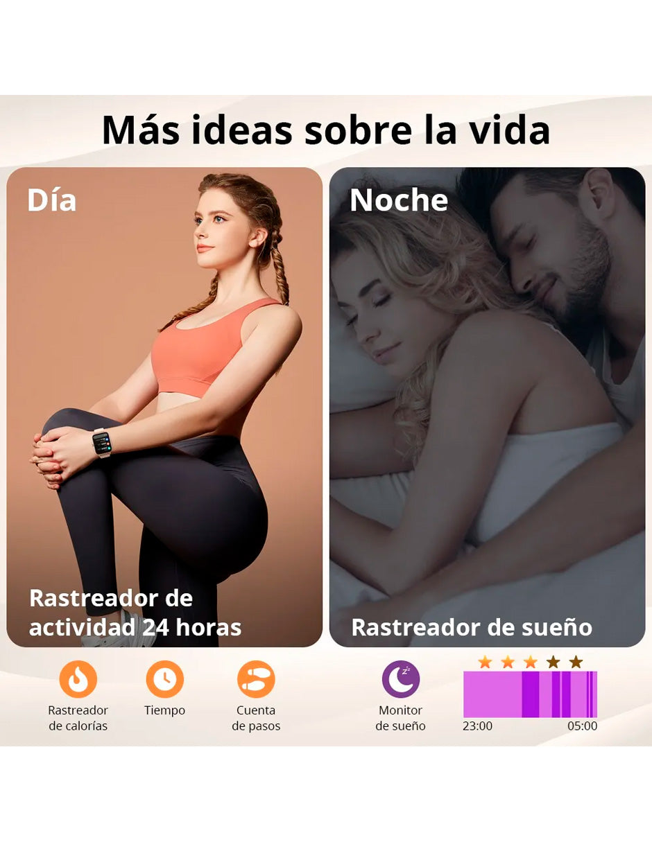 Smartwat P28 Compatible con Android e IOS con Llamada DORADO