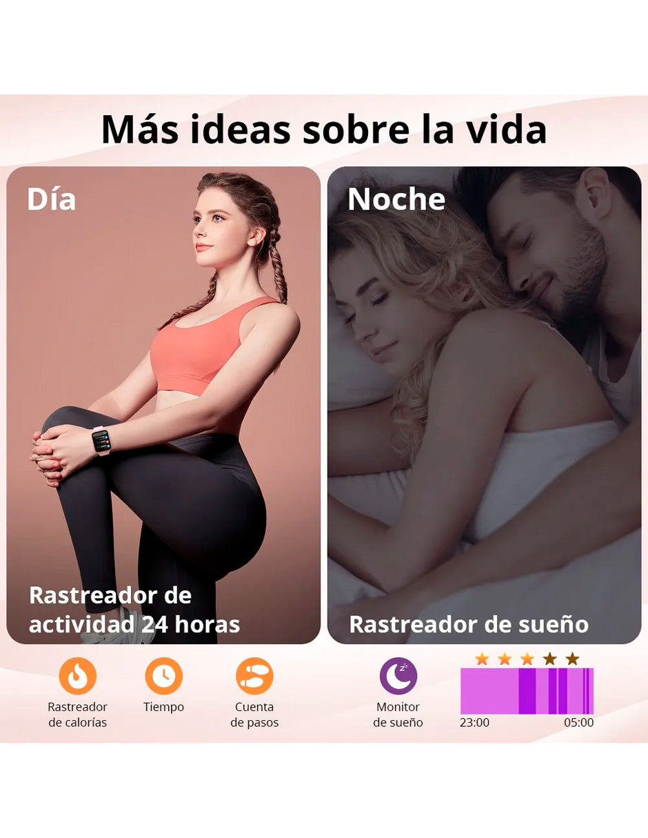 Smartwat P28 Compatible con Android e IOS con Llamada Rosa