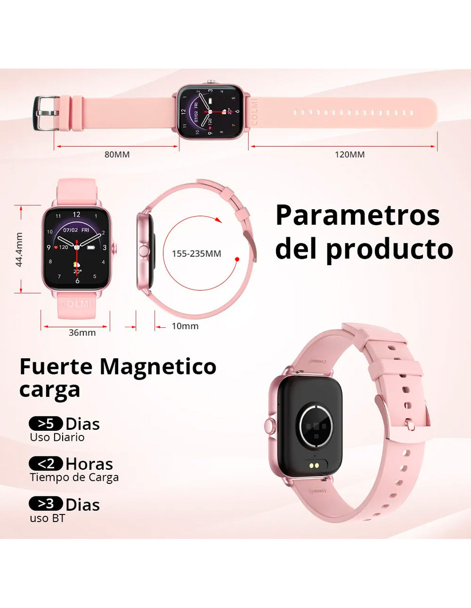 Smartwat P28 Compatible con Android e IOS con Llamada Rosa