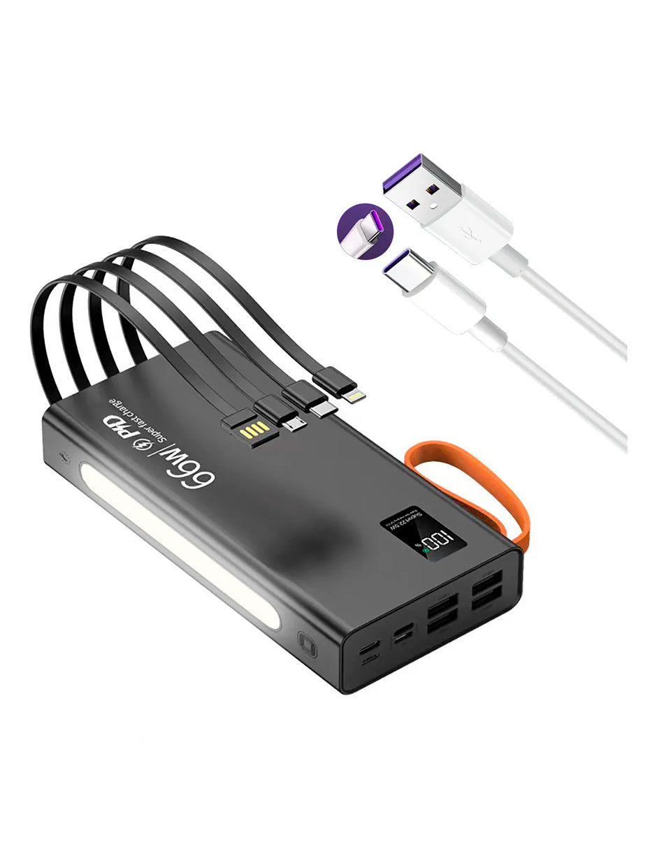 PowerBank Portátil 66w de 40000mah Negra uso Múltiple