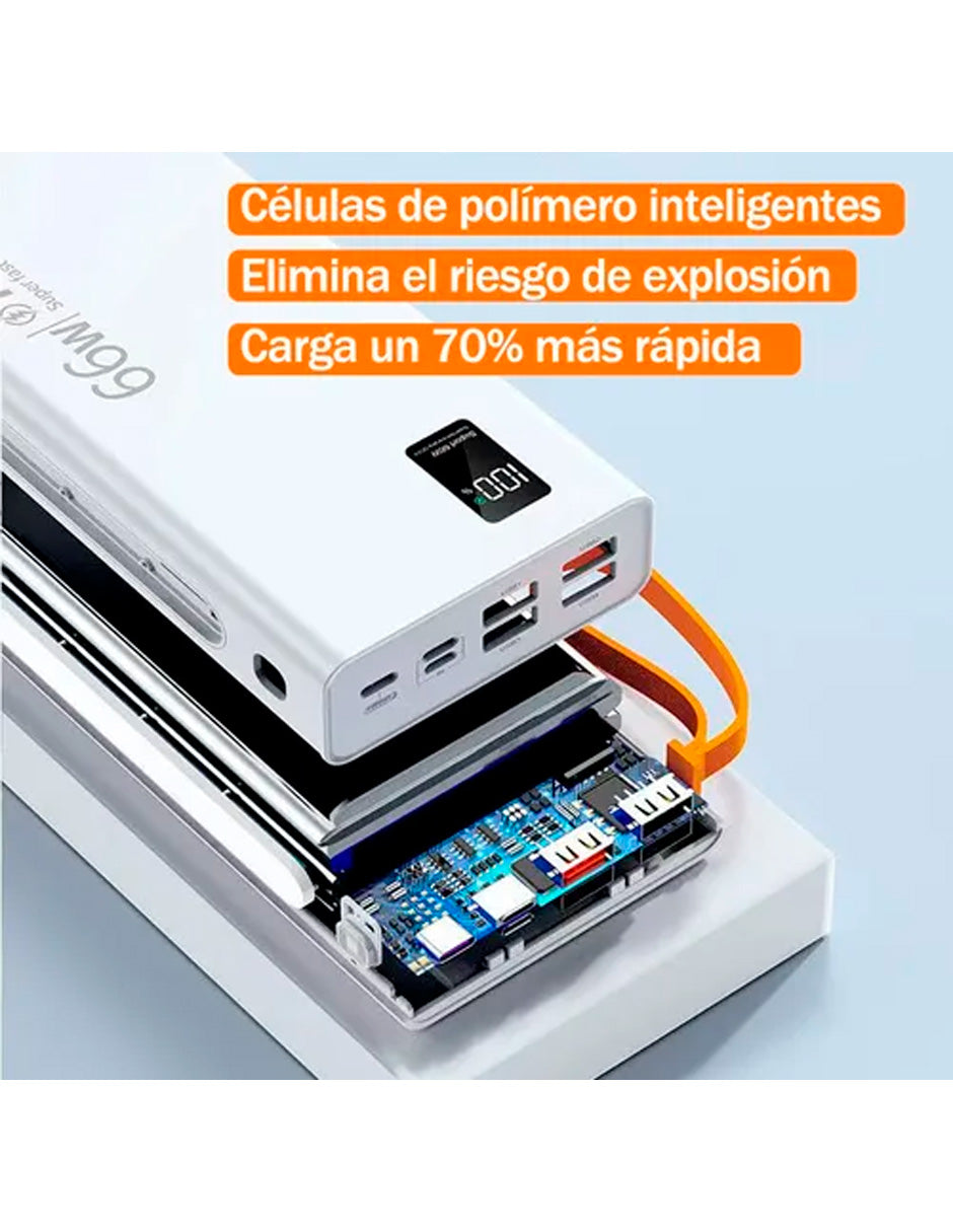 PowerBank Portátil 66w de 40000mah Negra uso Múltiple