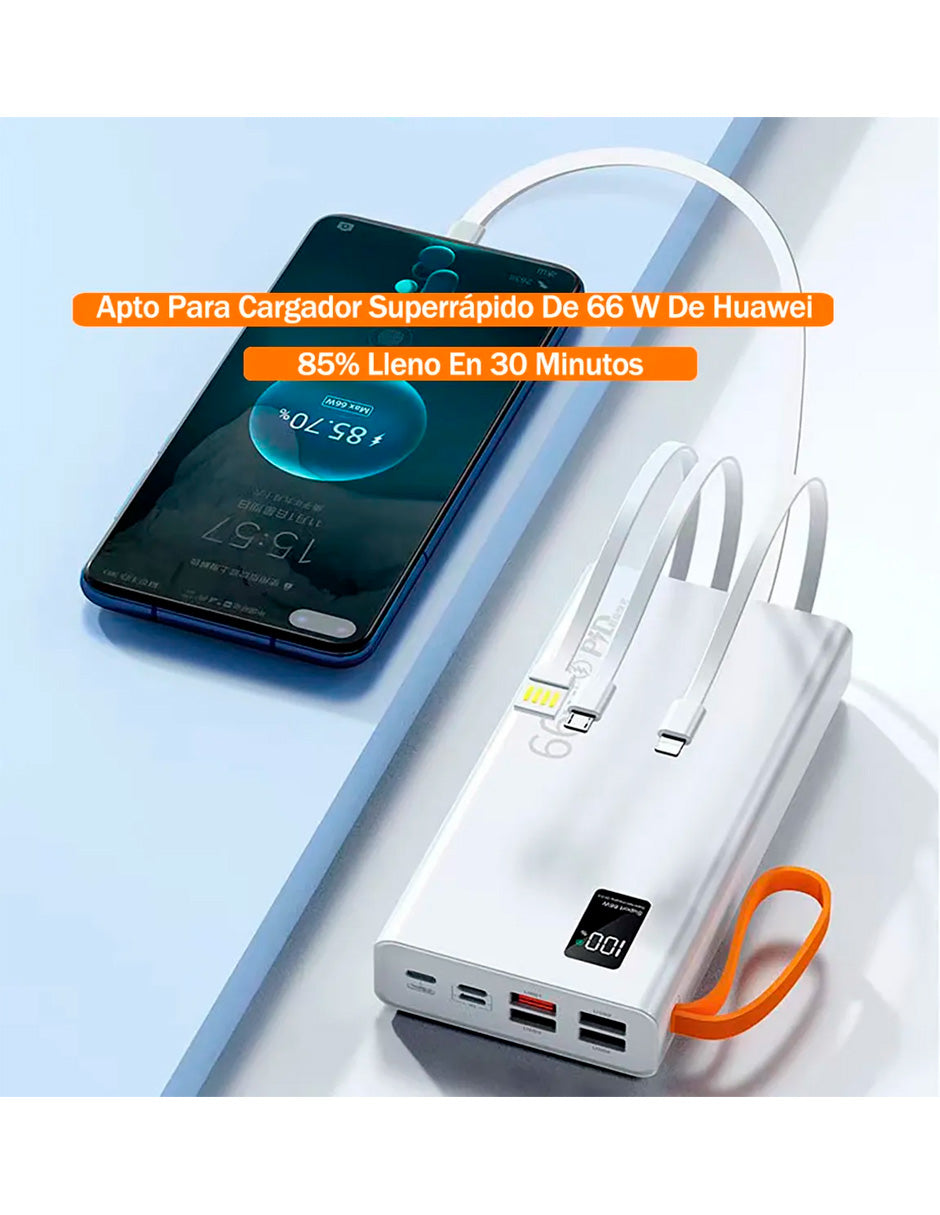 PowerBank Portátil 66w de 40000mah LIla uso Múltiple