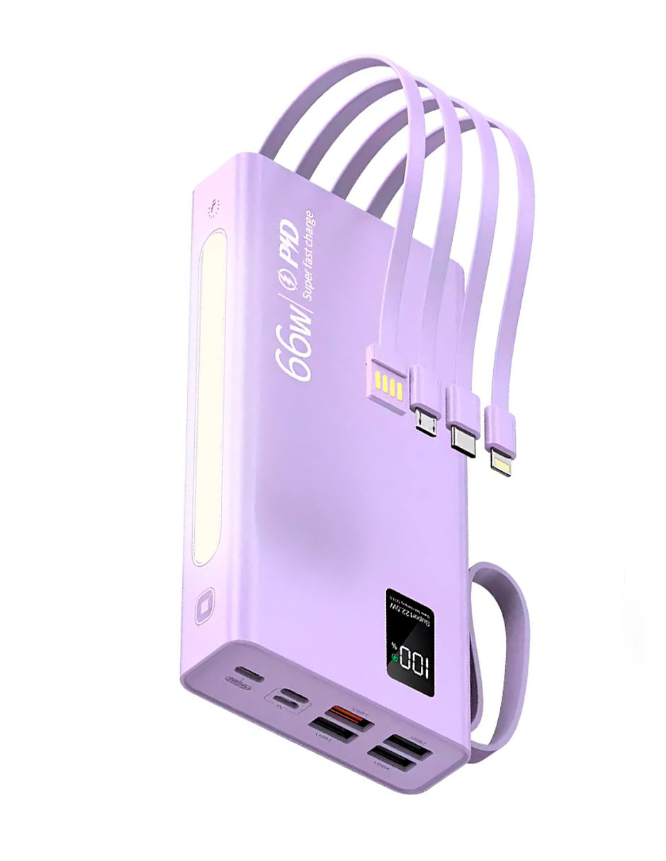 PowerBank Portátil 66w de 40000mah LIla uso Múltiple