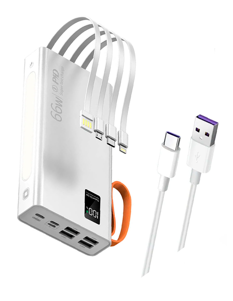 PowerBank Portátil 66w de 40000mah Blanco uso Múltiple