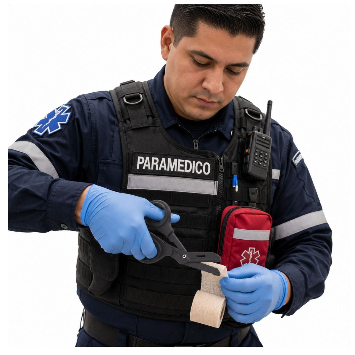 Tijera de trauma para primeros auxilios de 19.5 cm con hoja lisa y dentada - foto 4