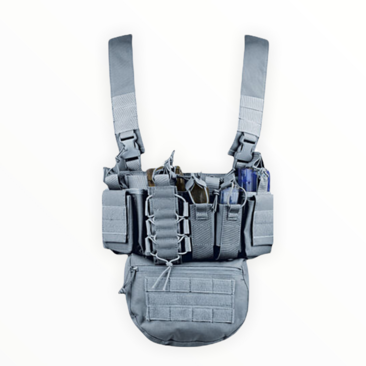 Chaleco táctico airsoft multifuncional con bolsas, modelo PJ217