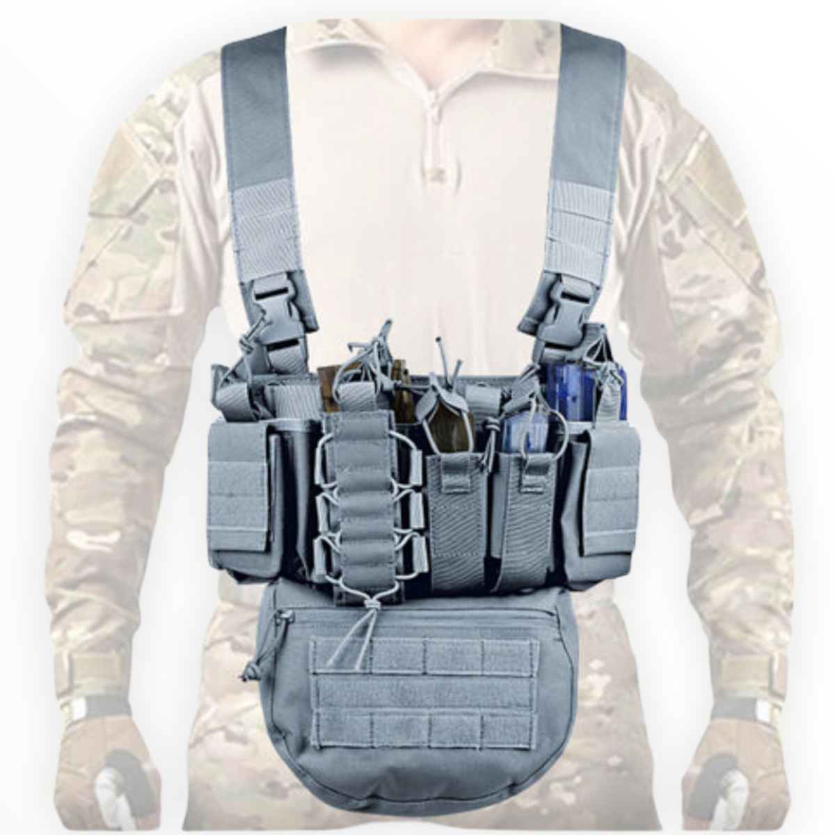 Chaleco táctico airsoft multifuncional con bolsas, modelo PJ217 - foto 5