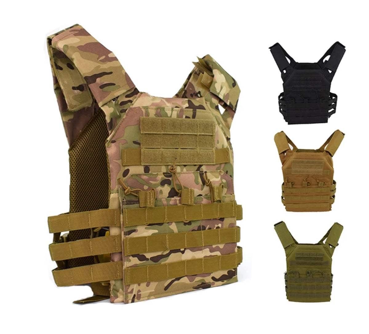 Chaleco porta placas negro con velcro y sistema MOLLE PJ342 - foto 3