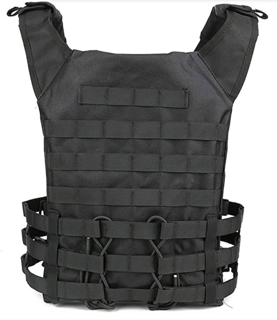Chaleco porta placas negro con velcro y sistema MOLLE PJ342 - foto 4