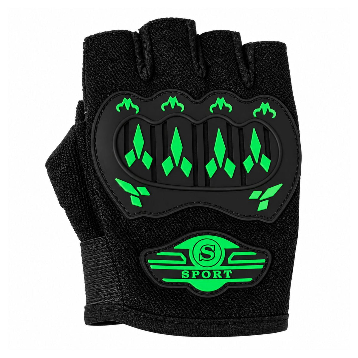 Guantes de medio dedo para moto y ciclismo con protección en nudillos - foto 2