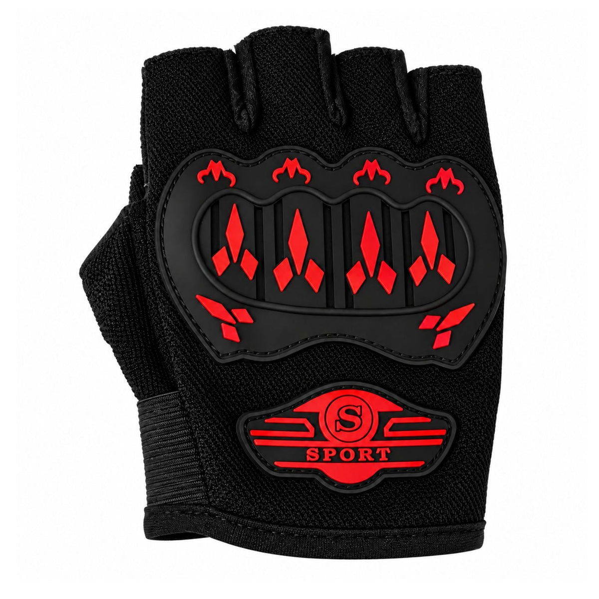 Guantes de medio dedo para moto y ciclismo con protección en nudillos - foto 3