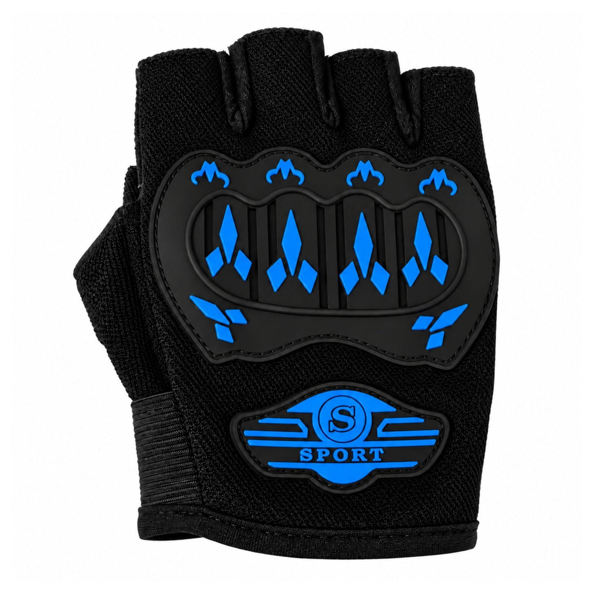 Guantes de medio dedo para moto y ciclismo con protección en nudillos - foto 4
