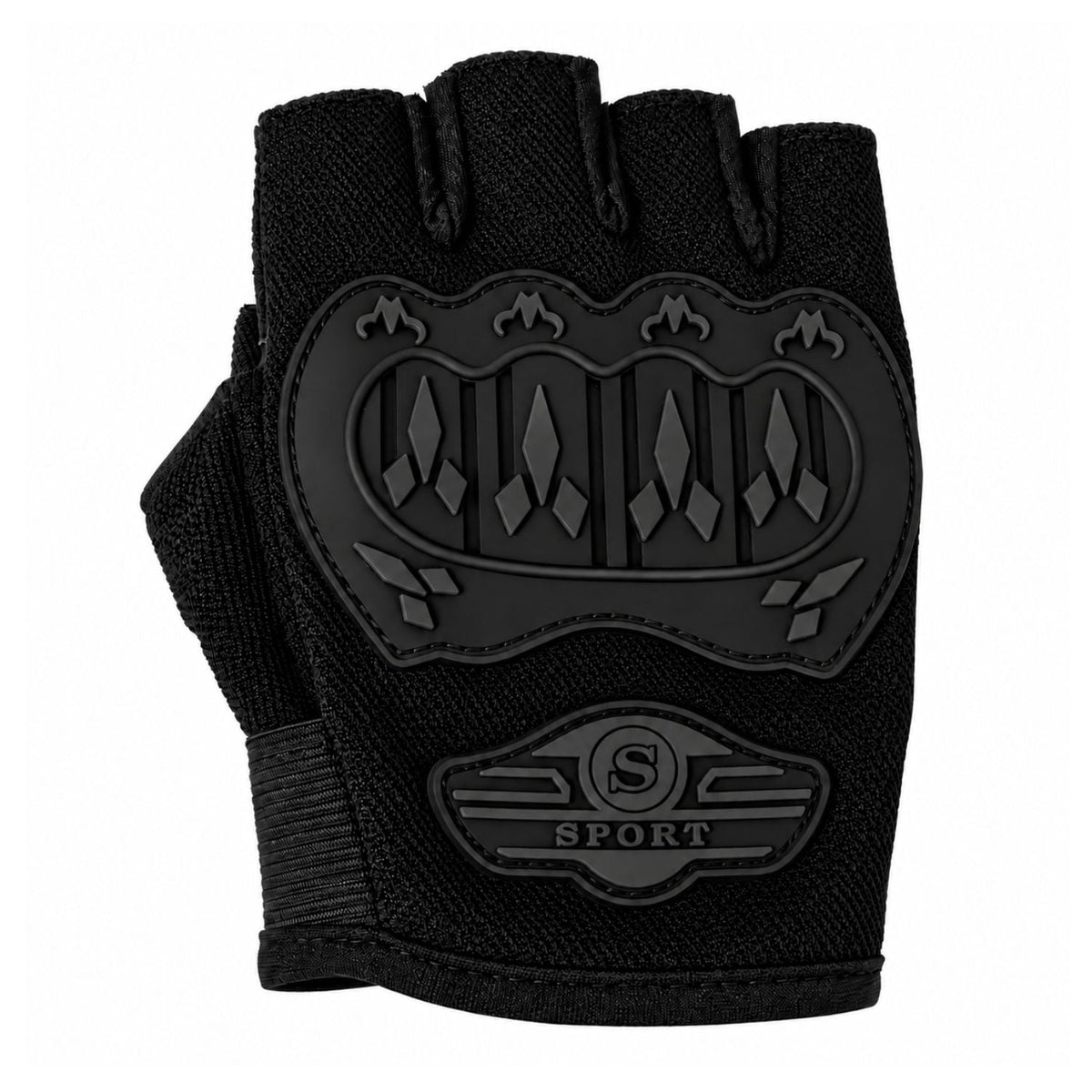 Guantes de medio dedo para moto y ciclismo con protección en nudillos - foto 5