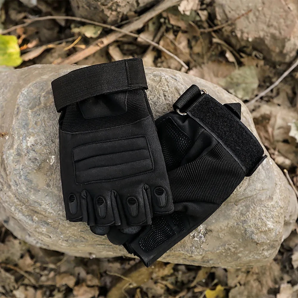 Guantes tácticos de medio dedo transpirables PJ423, en tres colores