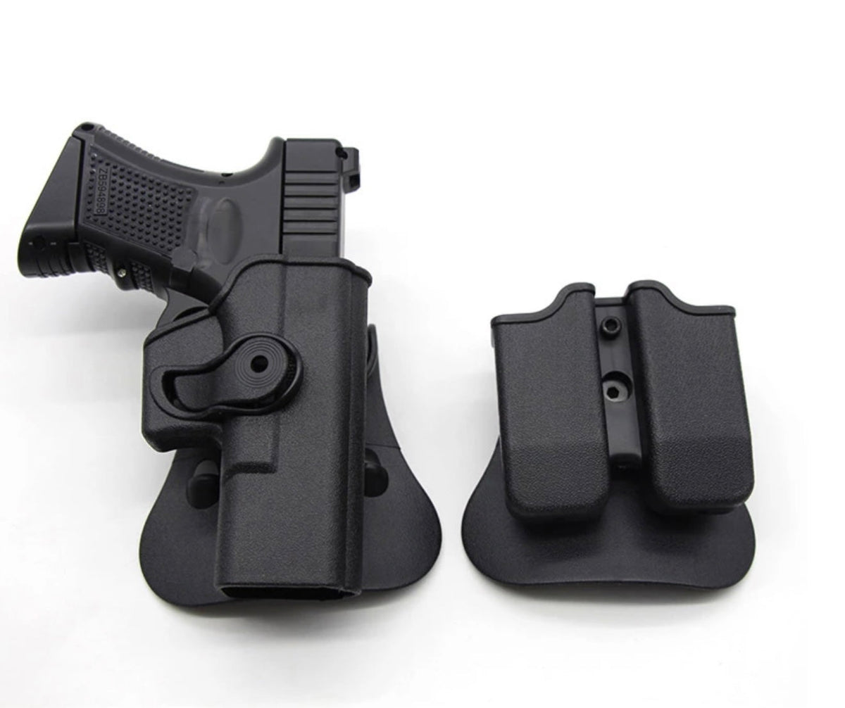 Funda para Glock 17, 18, 19, 22, 26 y 31 con porta cargador doble PJ481