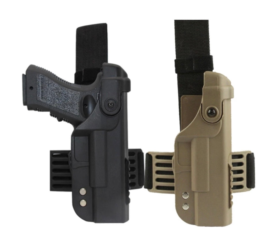 Pistolera de pierna para Glock 17, 18, 19 y 20 con doble bloqueo PJ482