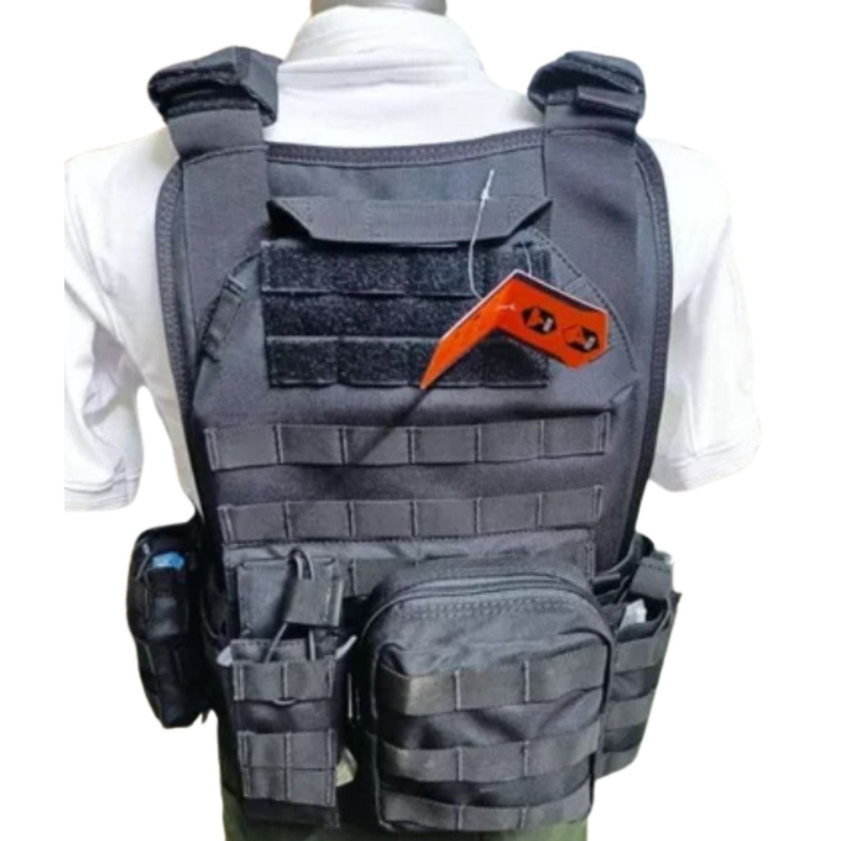 Chaleco táctico MOLLE con porta placa magnético y liberación rápida