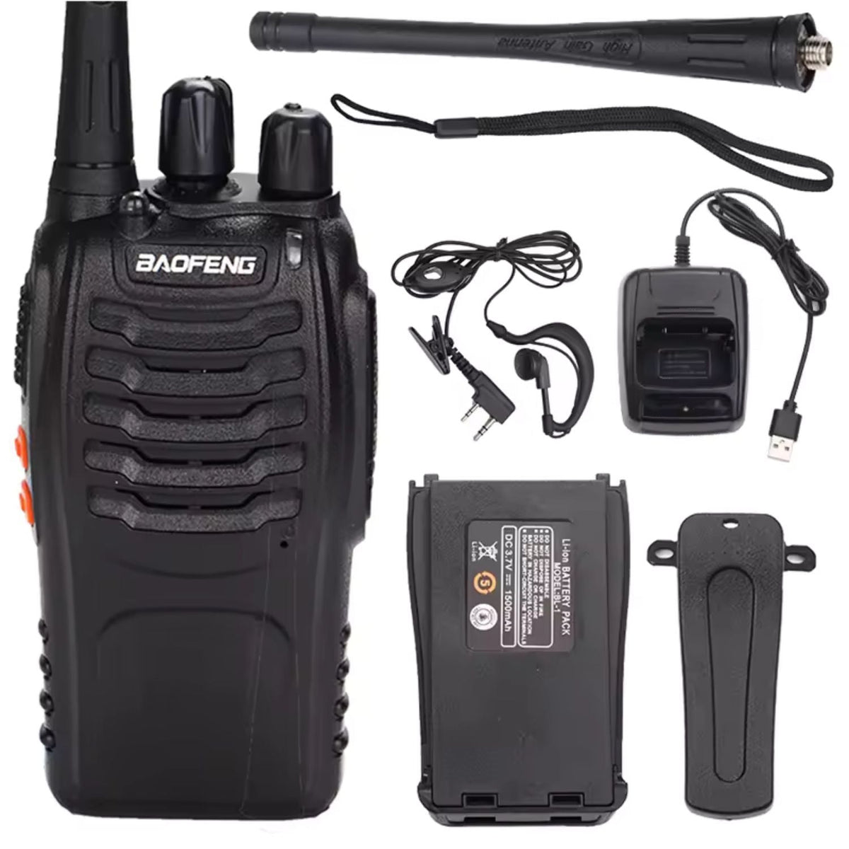 Par de radios Baofeng recargables de largo alcance, 16 canales PJ659 - foto 2