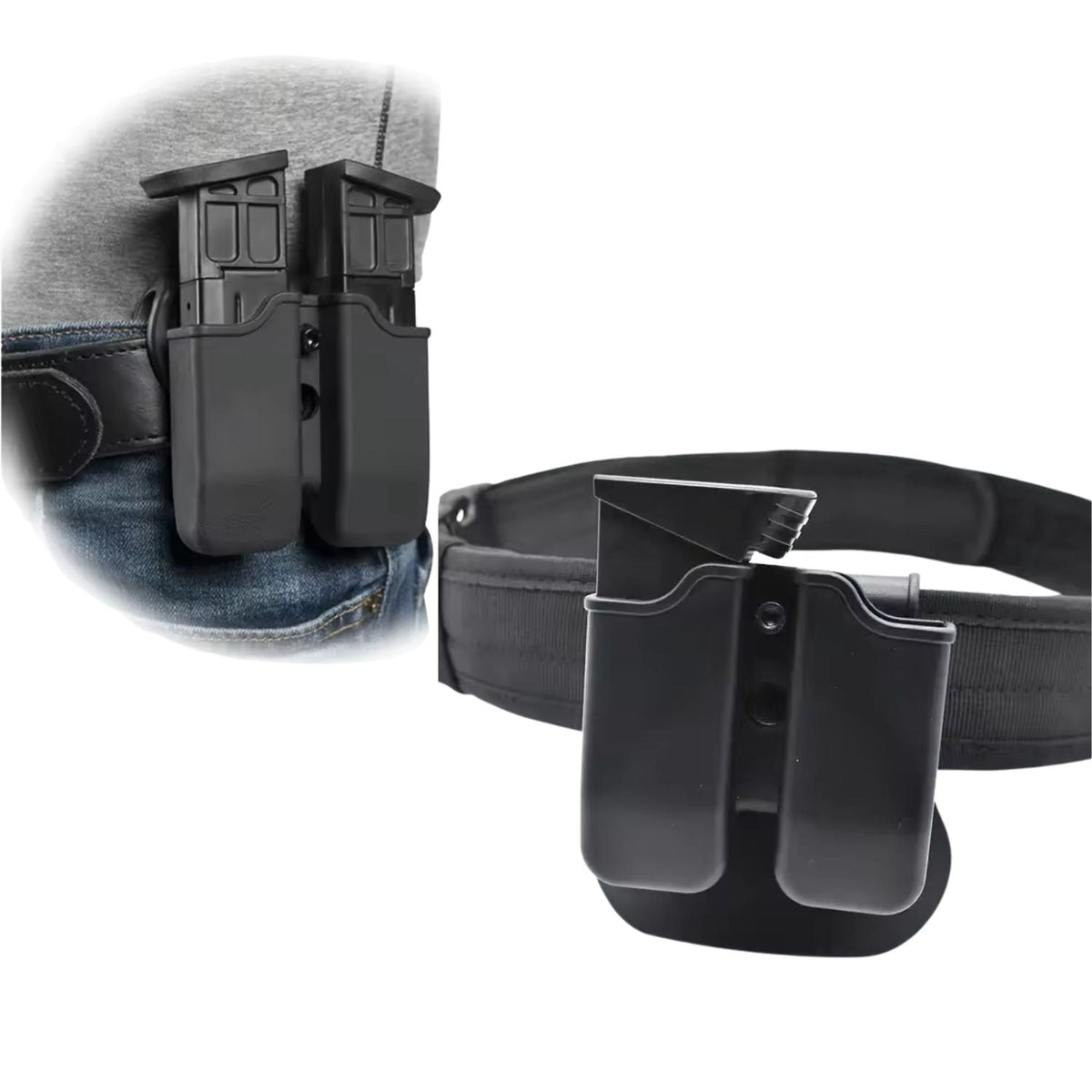 Portacargador doble ambidiestro de polímero con tornillos de ajuste - foto 2