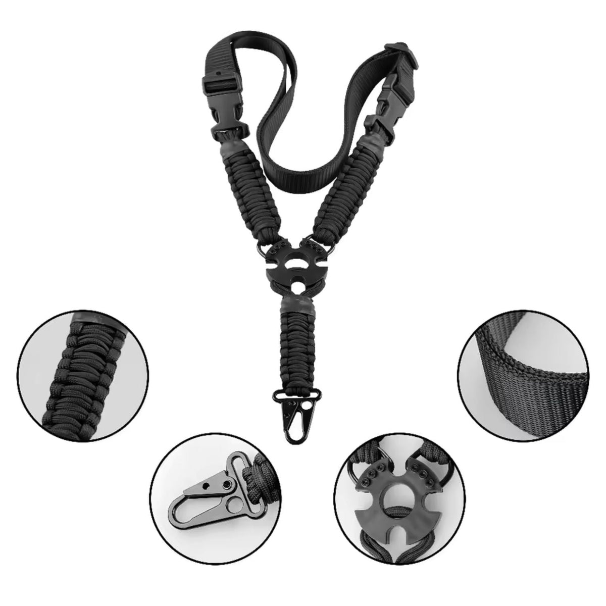 Portafusil de paracord con anclaje metálico para equipo táctico - foto 2