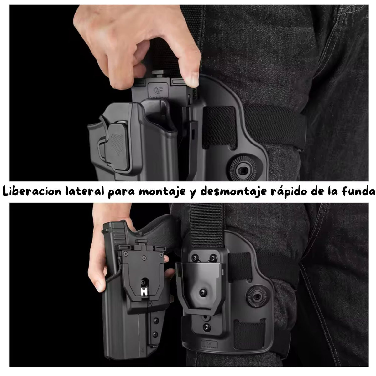 Funda táctica de pierna PJ698 con retención activa y correas ajustables - foto 6