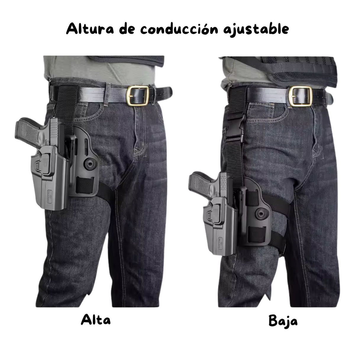 Funda táctica de pierna PJ698 con retención activa y correas ajustables - foto 7