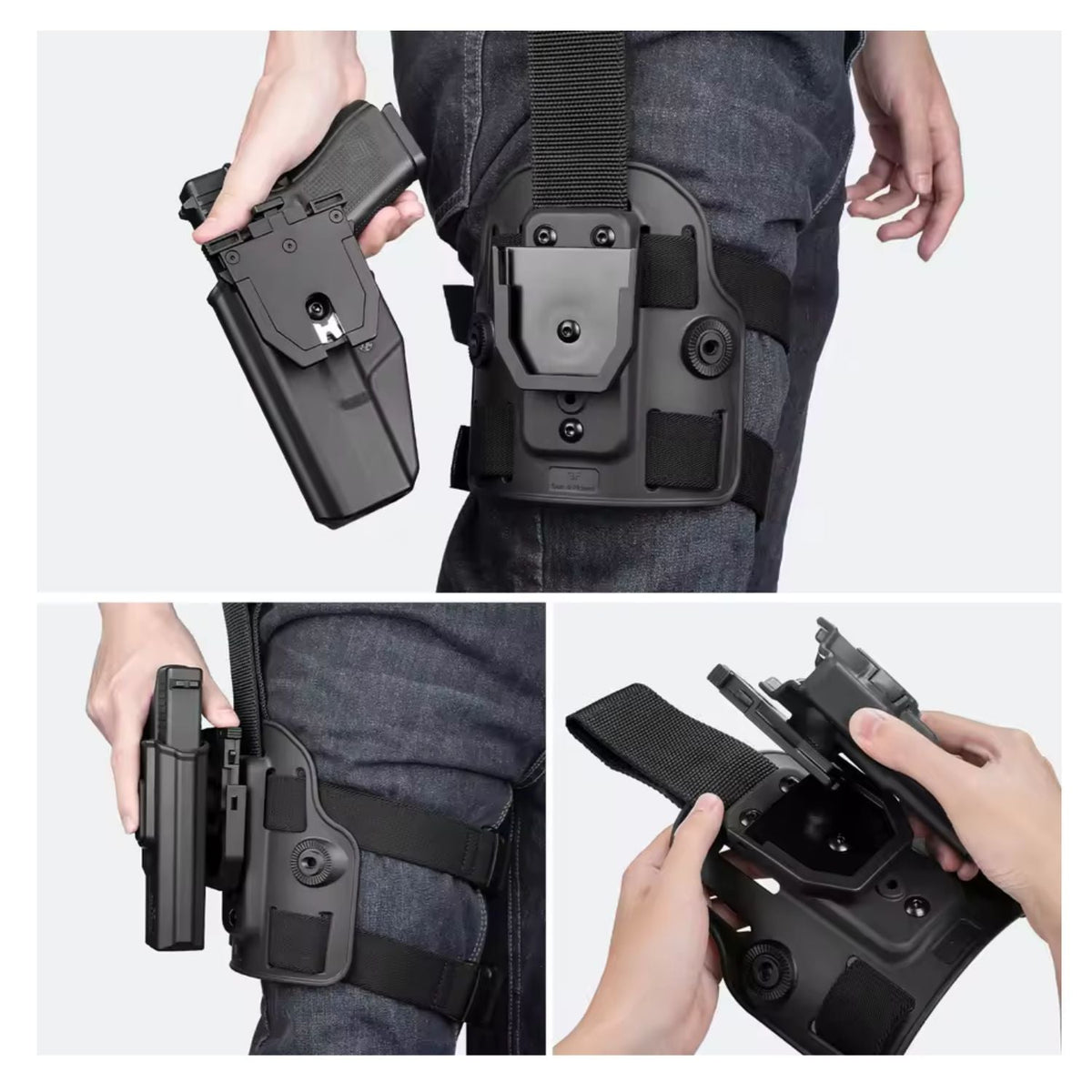 Funda táctica de pierna PJ698 con retención activa y correas ajustables - foto 5