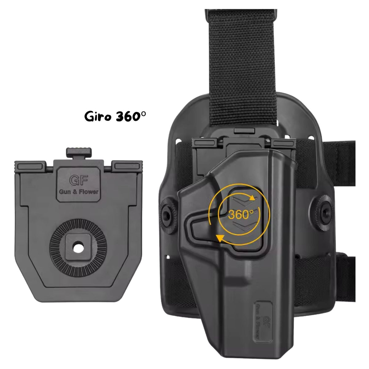 Funda táctica de pierna PJ698 con retención activa y correas ajustables - foto 4