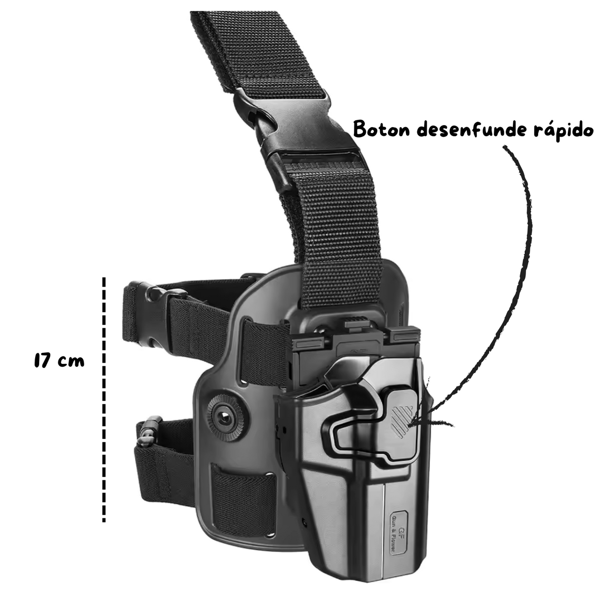 Funda táctica de pierna PJ698 con retención activa y correas ajustables - foto 2