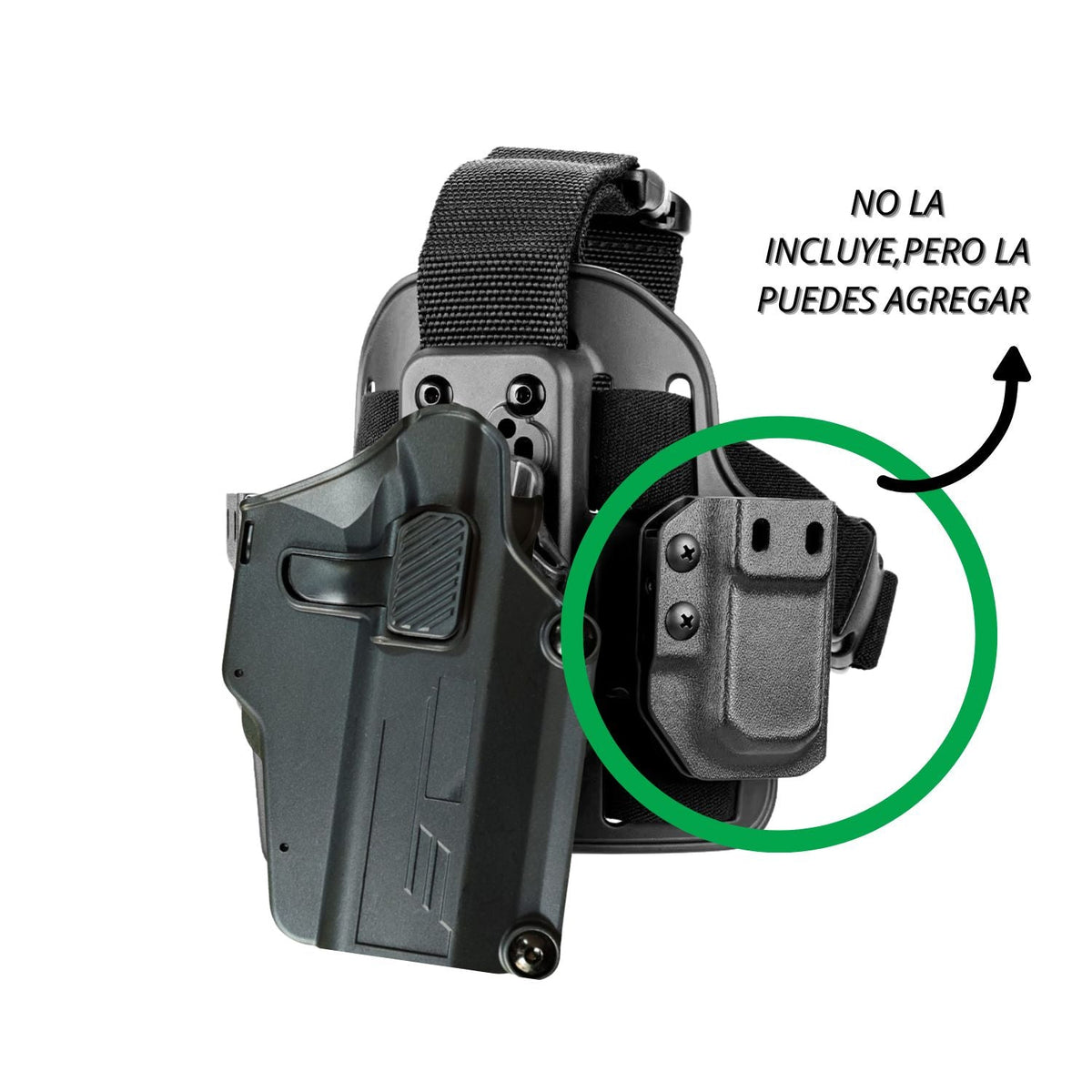 Funda de muslo táctica estilo Gun Flow con liberación rápida - foto 3