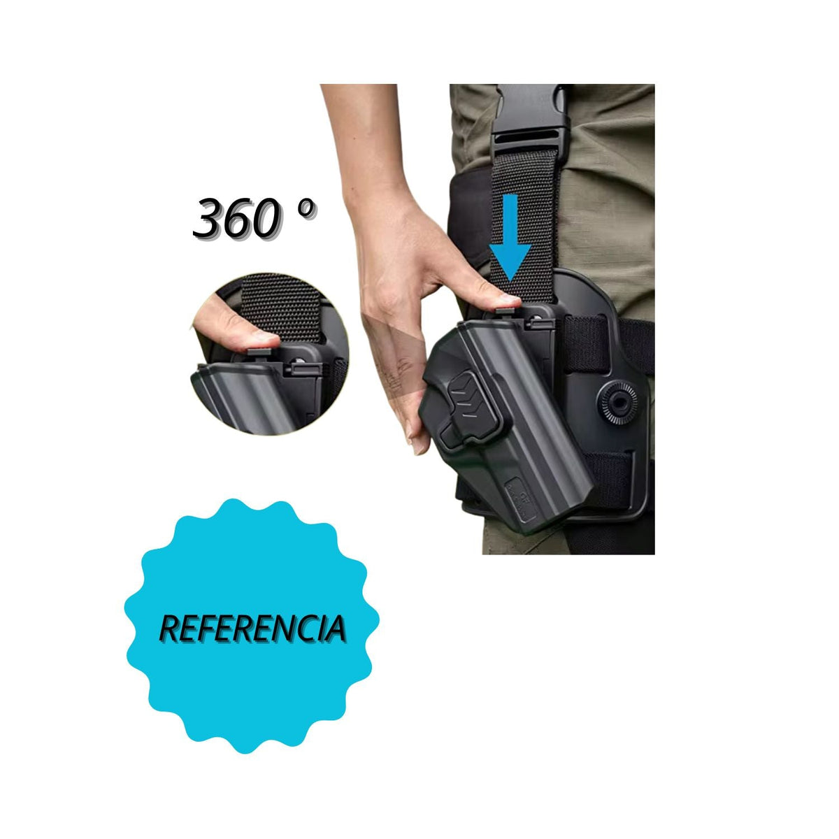 Funda de muslo táctica estilo Gun Flow con liberación rápida - foto 4