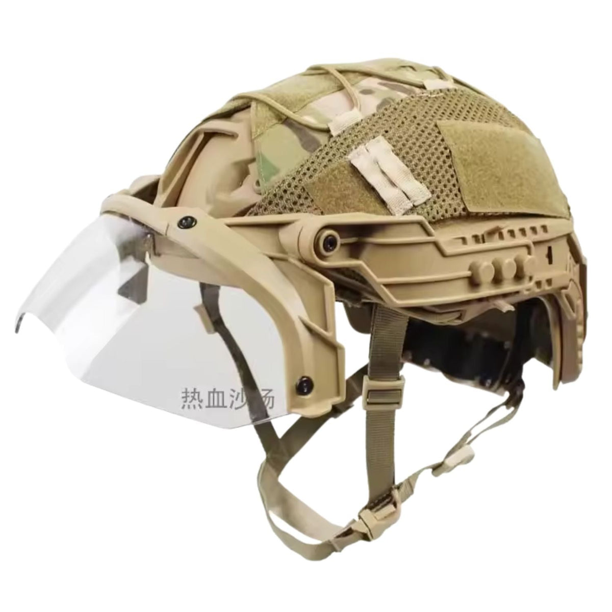 Visor de policarbonato para casco táctico con riel lateral abatible - foto 2