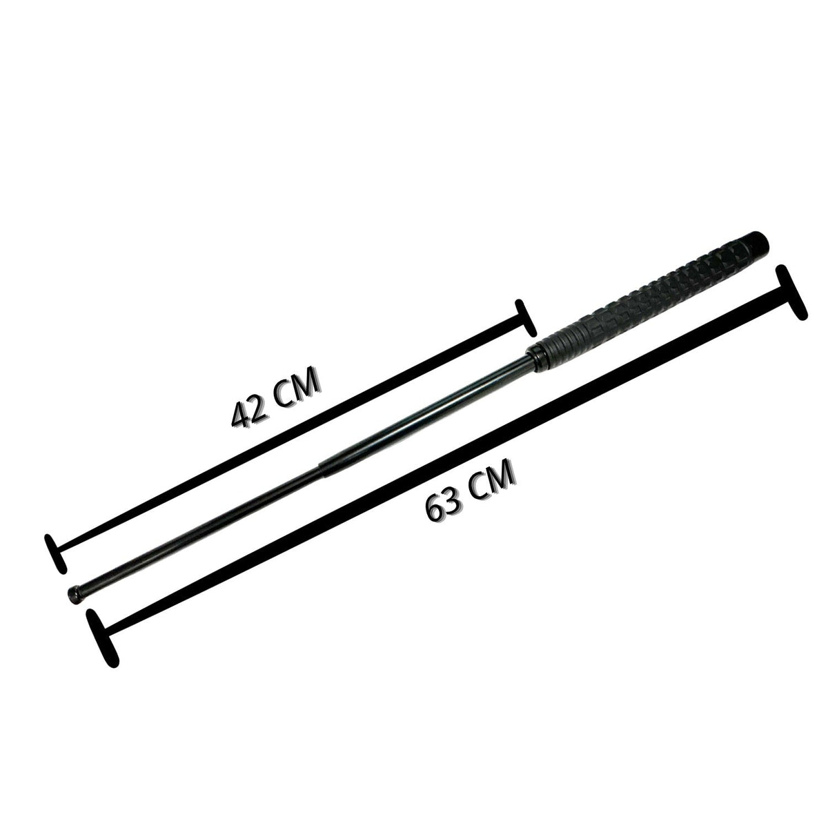 Bastón retráctil de acero de 42 a 63 cm con funda de nylon - foto 2