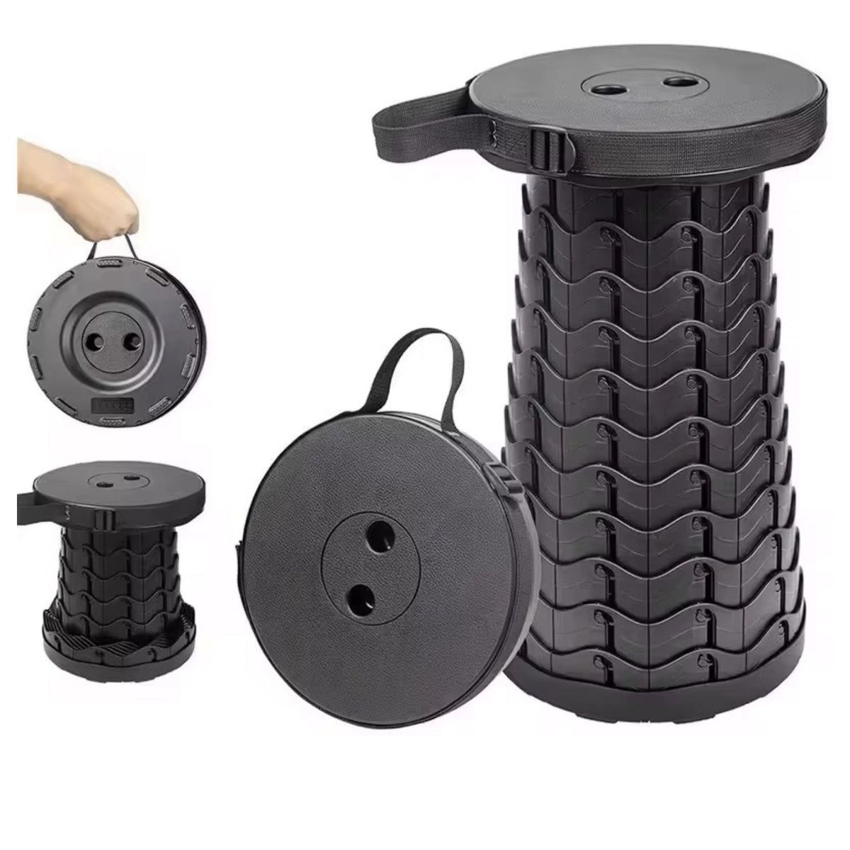 Banco telescópico plegable de 6 a 44 cm para camping y pesca - foto 2