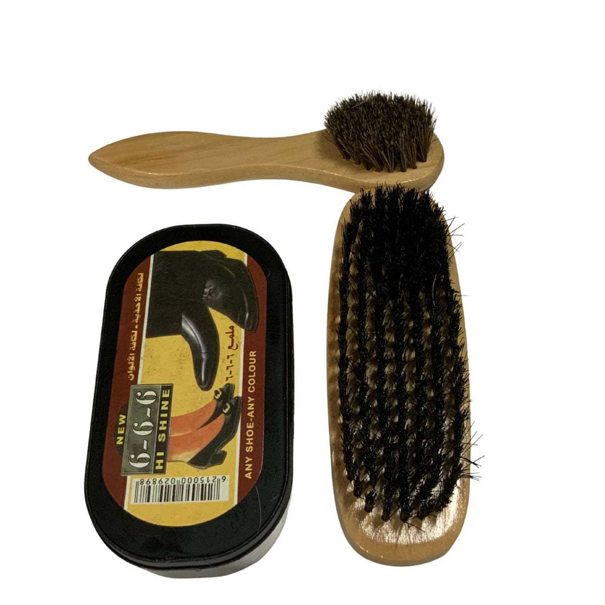 Kit para limpiar y abrillantar calzado negro con betún, cepillos y estuche - foto 4
