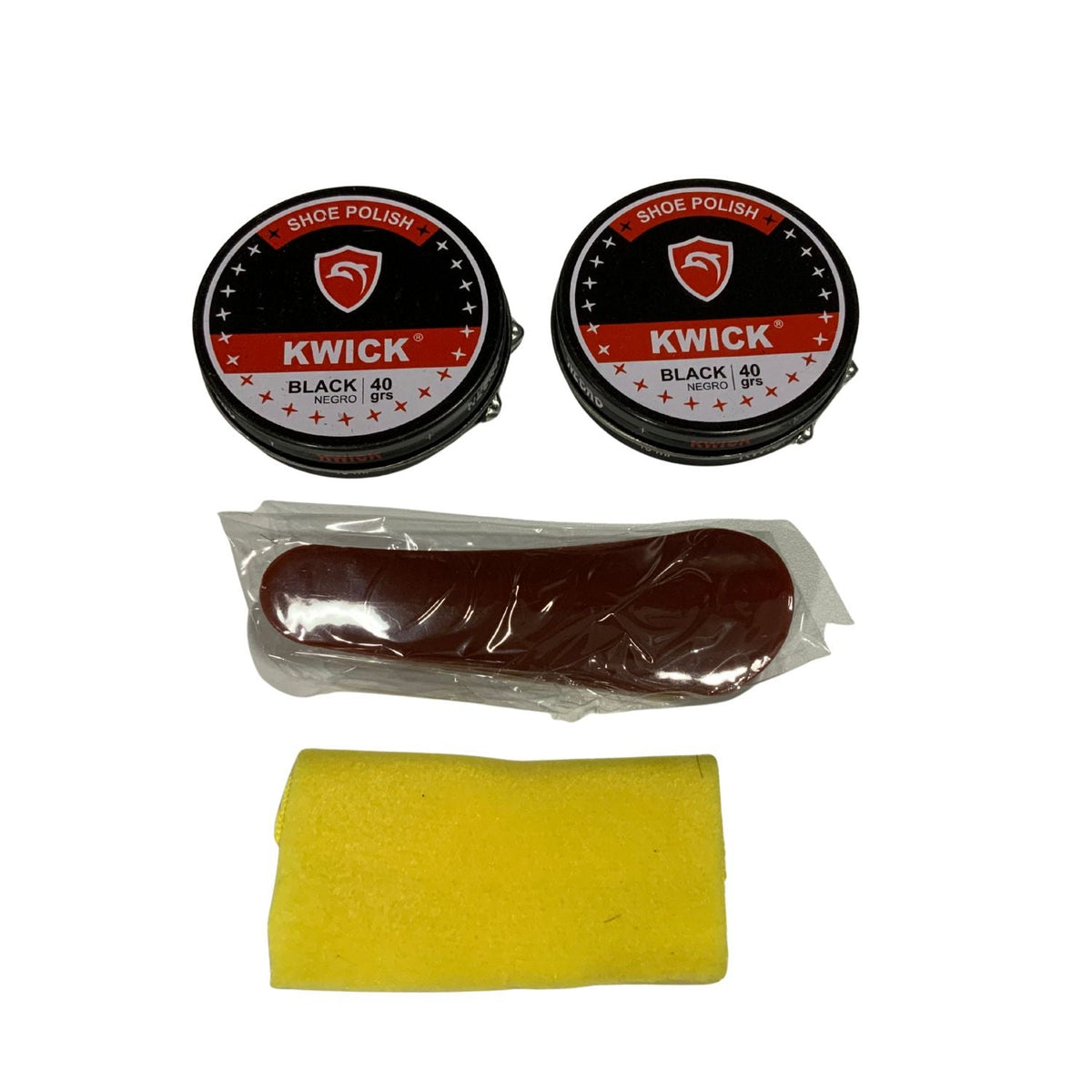 Kit para limpiar y abrillantar calzado negro con betún, cepillos y estuche - foto 2