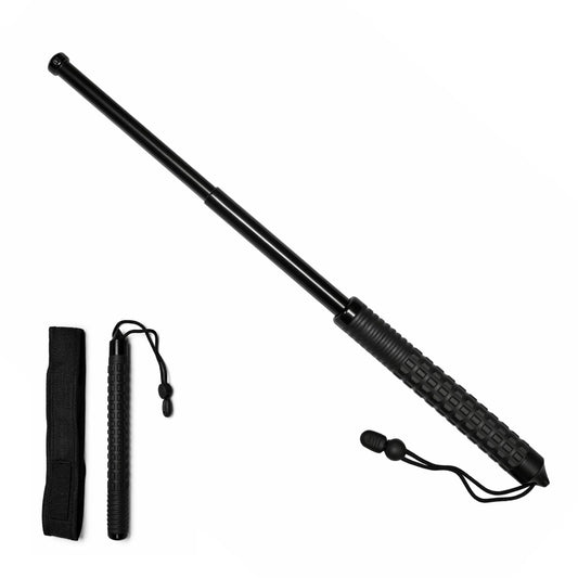 Bastón retráctil de 67 cm con funda y correa de muñeca