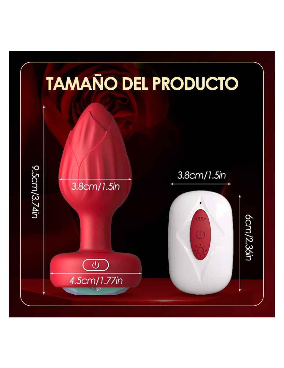 Vibrador Plug Anal Masajeador Silicona con Luz Led