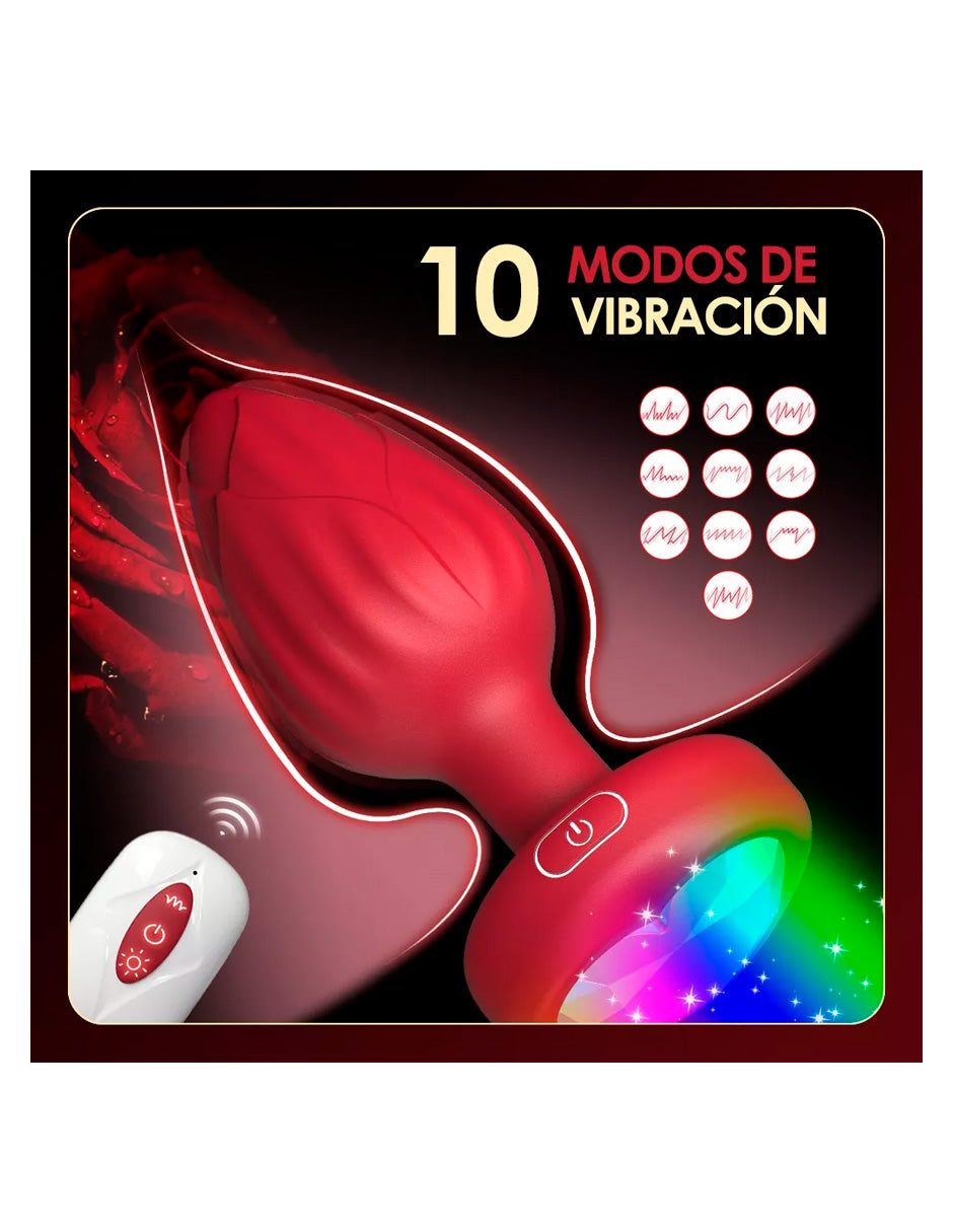 Vibrador Plug Anal Masajeador Silicona con Luz Led