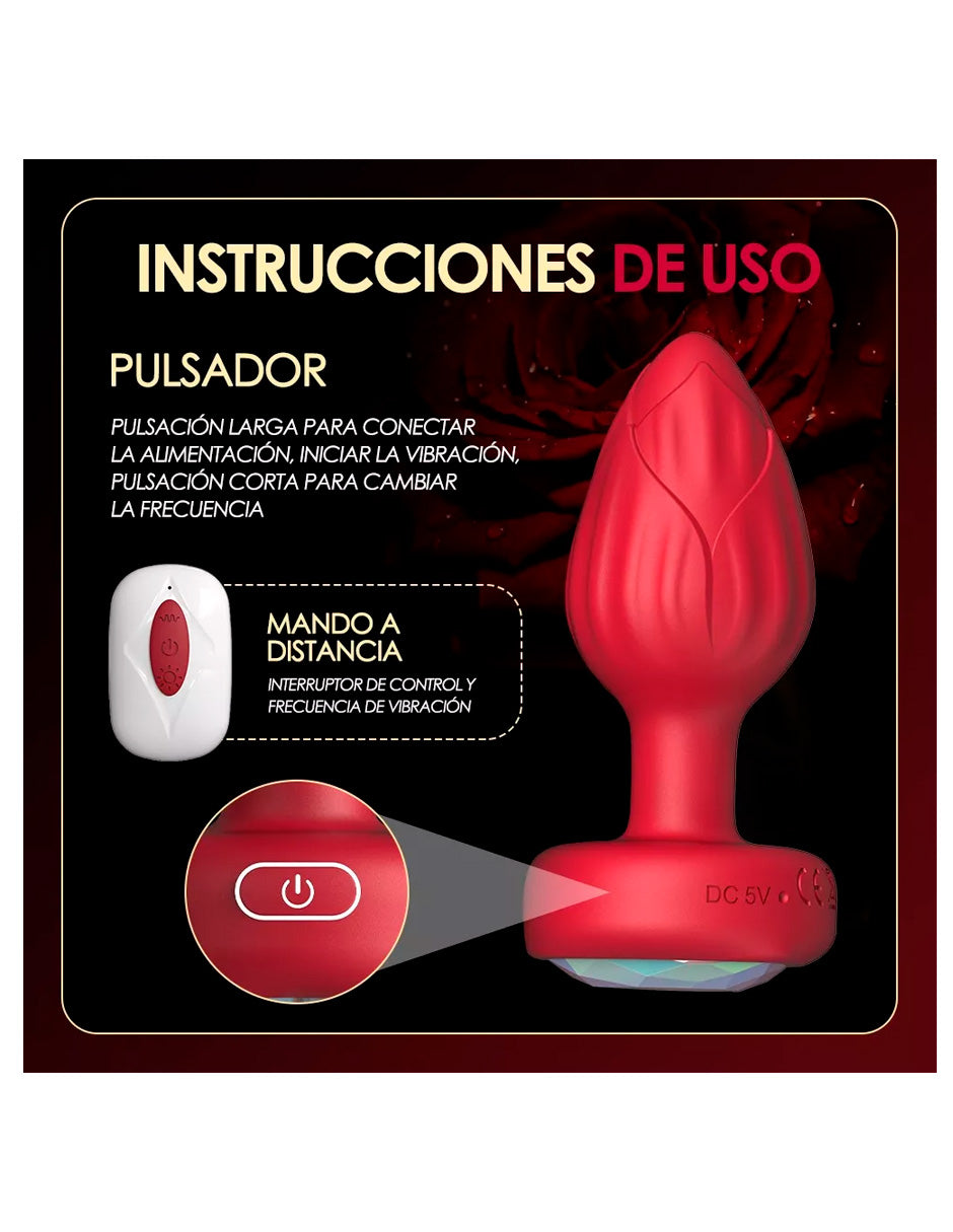 Vibrador Plug Anal Masajeador Silicona con Luz Led