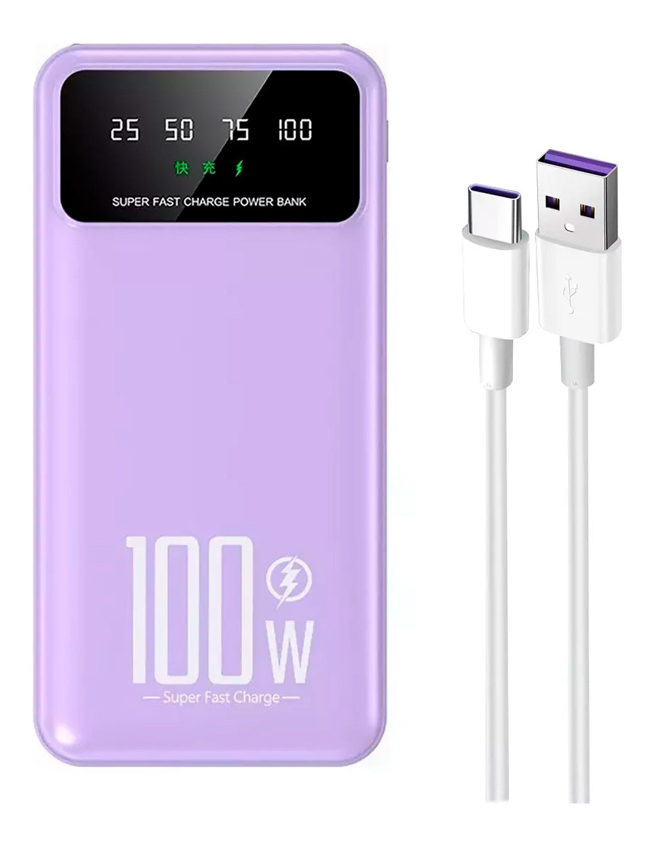 Power Bank PW-2 Petukita Box 20000 mah Lila Con Cable y Pantalla LCD