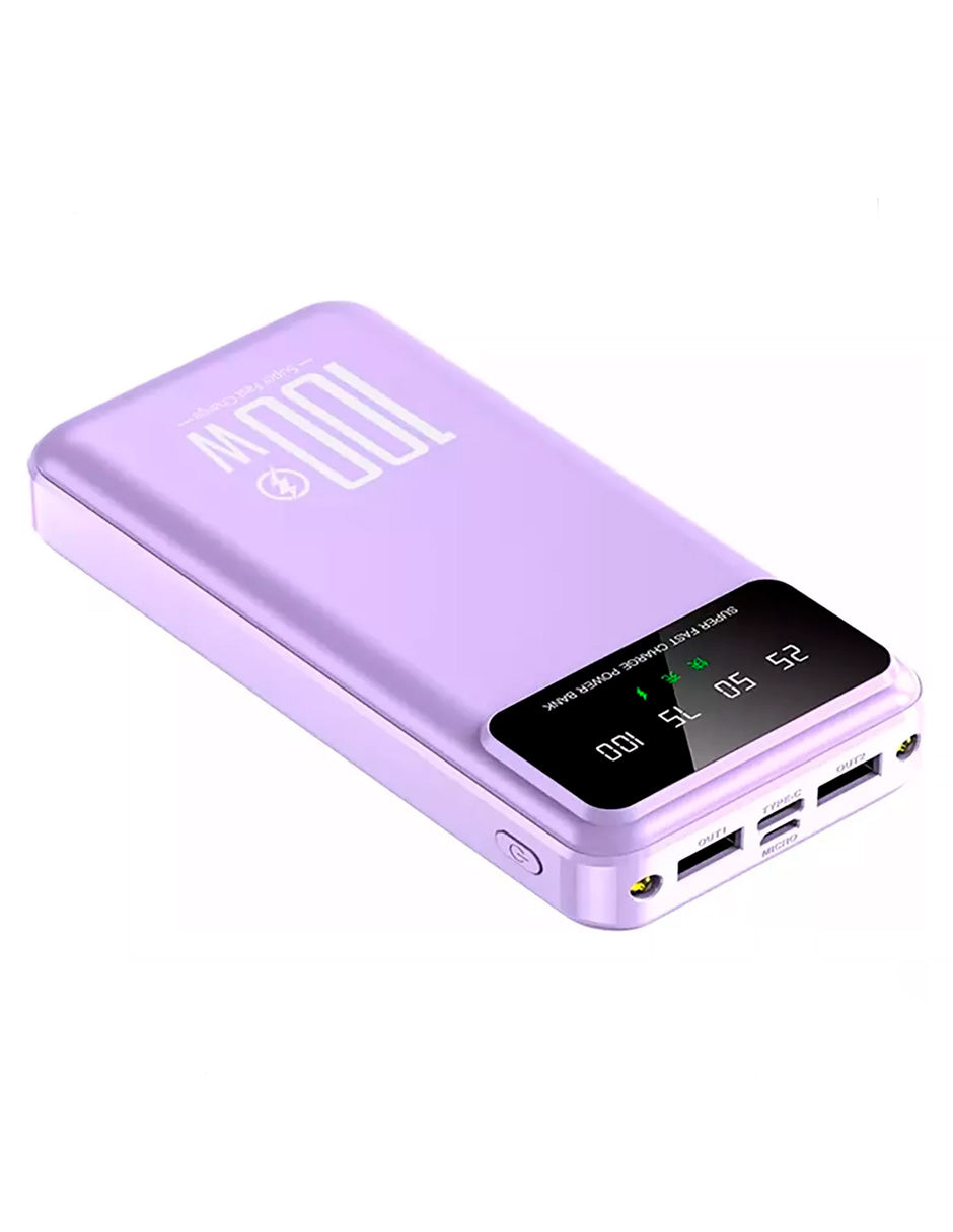 Power Bank PW-2 Petukita Box 20000 mah Lila Con Cable y Pantalla LCD